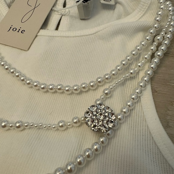 Joie White Ribbed Tank Top - Picture 2 of 6